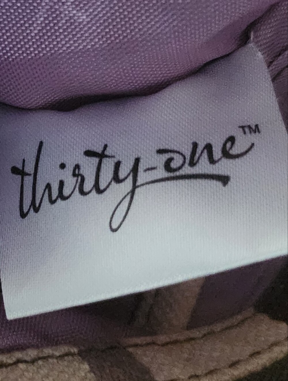 Thirty-one Purple and Brown Striped Crossbody Cotton/Linen - Picture 8 of 10